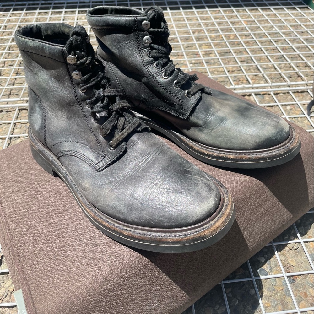 Men's Frye Black Distressed Leather Boots